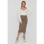 Suknja Vero Moda boja: smeđa - smeđa. Suknja iz kolekcije Vero Moda. Model jednostavni kroja, izrađena od tanke, lagano elastične pletenine.