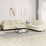 2-dijelni set sofa krem od tkanine
