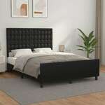 Okvir za krevet s uzglavljem crni 140x190 cm od umjetne kože