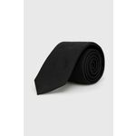 Kravata od svile HUGO boja: crna - crna. Kravata iz kolekcije HUGO. Model izrađen od glatke tkanine.