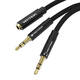 Audio kabel 3,5 mm ženski na 2x3,5 mm muški Vention BBLBF 1 m (crni)