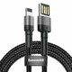 Baseus Cafule dvostrani USB Lightning kabel 1.5A 2m (sivo+crno) (paket od 5 komada)