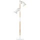 BRILLIANT 82156/05 | Plow Brilliant podna svjetiljka 153,5cm sa nožnim prekidačem elementi koji se mogu okretati 2x E27 bijelo, drvo
