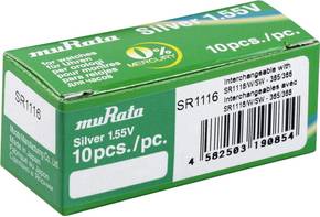 Murata SR1116-PBWW gumbasta baterija 366 srebrovo-oksidni 30 mAh 1.55 V 10 St.