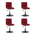 Okretne blagovaonske stolice 4 kom crvena boja vina baršunaste