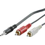 Value 11.99.4345 utičnica audio priključni kabel [1x 3,5 mm banana utikač - 2x muški cinch konektor] 5.00 m crna sa zaštitom