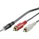 Value 11.99.4345 utičnica audio priključni kabel [1x 3,5 mm banana utikač - 2x muški cinch konektor] 5.00 m crna sa zaštitom