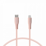 KSIX kabel za prijenos podataka Soft USB-C na lightning 1.0m rozi