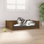 Krevet za pse smeđi boja meda 105,5x75,5x28 cm masivne borovine