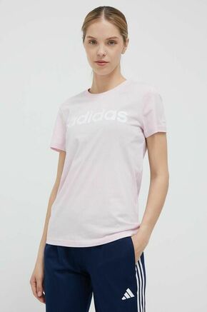 ADIDAS SPORTSWEAR Tehnička sportska majica 'Essentials Logo' roza / bijela