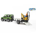 Bruder auto Land Rover + prikolica + JCB Micro Excavator