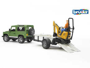 Bruder auto Land Rover + prikolica + JCB Micro Excavator