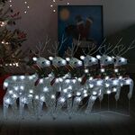 vidaXL Božićni sobovi 6 kom srebrni 120 LED žarulja