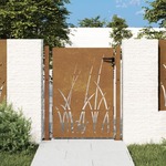 Vrtna vrata 105 x 155 cm od čelika COR-TEN s uzorkom trave