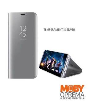 Samsung S6 Edge srebrna clear view standing cover preklopna torbica