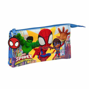 Trostruka pernica Spiderman Team up Plava 22 x 12 x 3 cm