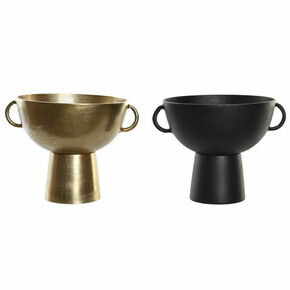 Vase DKD Home Decor 34 x 28 x 26 cm Black Golden Aluminium Modern (2 Units)