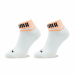 Set od 2 para unisex visokih čarapa Puma Unisex New Heritage Quarter 2P 938021 White / Flame Orange 01