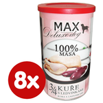 FALCO MAX Deluxe konzerve za odrasle pse, 3/4 piletina s bubrezima, 8x 1200 g
