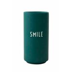 Tamnozelena porculanska vaza Design Letters Smile, visina 11 cm