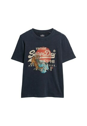 Superdry Majica 'Tokyo' boja pijeska / morsko plava / med / crvena