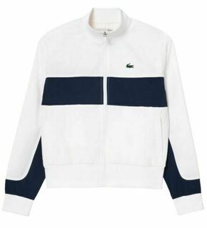 Ženski sportski pulover Lacoste Ultra-Dry Colourblock Stretch Tennis Jacket - white/navy blue