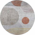 Narančasti/krem perivi okrugli tepih ø 120 cm Yuvarlak – Vitaus