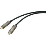SpeaKa Professional USB-C™ priključni kabel USB-C™ utikač, USB-C™ utikač 15.00 m crna SP-9505616 TPE plašt USB-C™ Display kabel