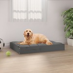 Krevet za pse sivi 71,5x54x9 cm od masivne borovine