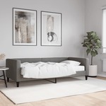 vidaXL Dnevni krevet s madracem tamnosivi 90 x 200 cm od tkanine