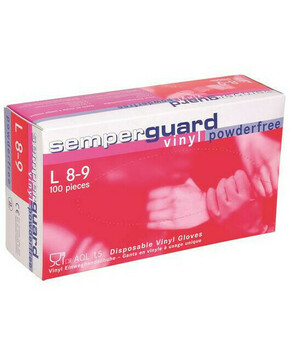 Jednokratne rukavice SEMPERGUARD® VINYL 10/XL - bez pudera - prozirne | A5054/10