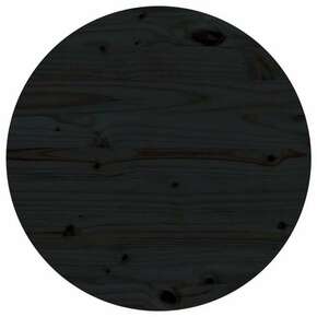 Ploča za stol crna Ø 60 x 2 5 cm od masivne borovine