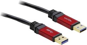 Delock USB 3.0 priključni kabel [1x USB 3.2 gen. 1 utikač A (USB 3.0) - 1x USB 3.2 gen. 1 utikač A (USB 3.0)] 5.00 m crvena