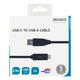 DELTACO USB-C to USB-A cable, 0,5m, 3A, USB 2,0, black