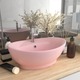 Luksuzni ovalni umivaonik mat ružičasti 58,5 x 39 cm keramički
