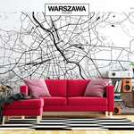 Samoljepljiva foto tapeta - Warsaw Map 392x280