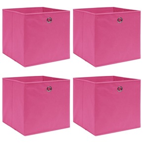 VidaXL Kutije za pohranu 4 kom ružičaste 32 x 32 x 32 cm od tkanine