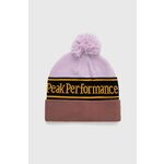 Kapa Peak Performance boja: ljubičasta, od debelog pletiva - ljubičasta. Kapa iz kolekcije Peak Performance. Model izrađen od pletiva s uzorkom.