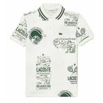 Majica za dječake Lacoste Graphic Print Cotton Polo - white/dark green