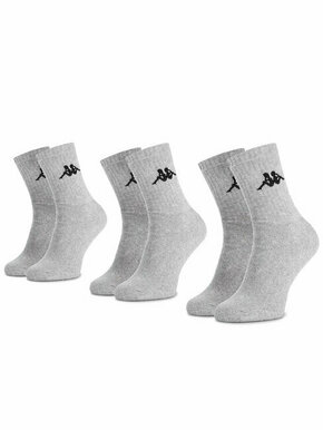 Set od 3 para unisex visokih čarapa Kappa 704304 Grey Melange 19M