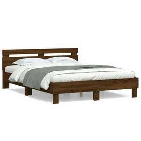 VidaXL Okvir za krevet s uzglavljem smeđa boja hrasta 140x190cm drveni