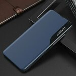 Side Clear View Standing Cover za Honor 70 Plava
