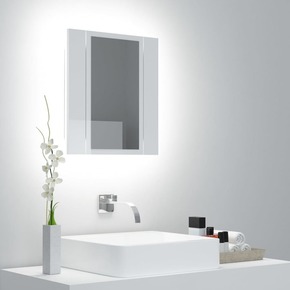 VidaXL LED kupaonski ormarić s ogledalom sjajni bijeli 40 x 12 x 45 cm