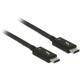 Delock USB priključni kabel Thunderbolt™ (USB-C™) utikač, Thunderbolt™ (USB-C™) utikač 0.50 m crna 84844 Thunderbolt™ kabel