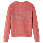 vidaXL Dječji džemper pleteni srednje ružičasti 116
