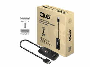 CLUB3D DisplayPort 1.4 HDMI 2.1 transformator Crno 20cm CAC-1335