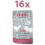 Grau GP Adult vlažna hrana za mačke, piletina &amp; teletina, 16 x 125 g