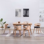 Blagovaonske stolice od savijenog drva i umjetne kože 6 kom crne