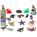 Sea Animals Set Starfish Octopus Figures 12pcs. Accessories in tube