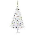 Umjetno božićno drvce LED sa setom kuglica bijelo 180 cm PVC